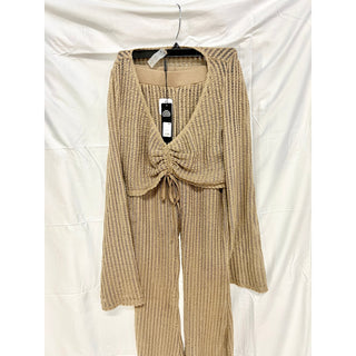 NWT Fashion Nova Summer In Bali 2 Piece Coverup Matching Set Mocha Womens Size S