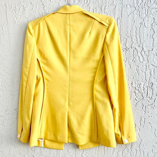 Rag & Bone Bonnie Wool Blend Long Sleeve Single Breasted Blazer Yellow Womens 0