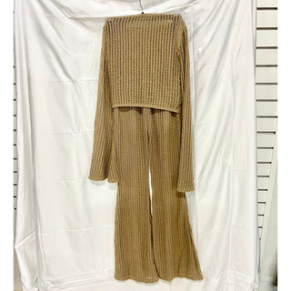 NWT Fashion Nova Summer In Bali 2 Piece Coverup Matching Set Mocha Womens Size S