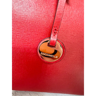 NWOT Coccinelle Clementine Leather Top Handle Bag with Removable Strap Red