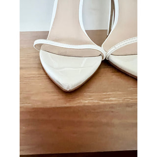 Femme Faux Leather Lyon Slingback Stiletto Sandal White Women's Size 38 / 7.5