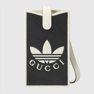 Gucci X Adidas Leather Smartphone Case Crossbody Bag Black/White