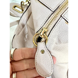 NWT Chloe Pebble Leather Large Paraty Satchel Shoulder Bag Light Skin cream pink