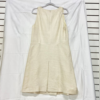 Akris Punto Sleeveless Split Neck Pleated Mini A-Line Dress Cream Women's 8-10