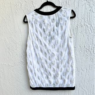 Marni Summer Edition 2011 White Dot Sleeveless V-Neck Blouse Top White Womens 40