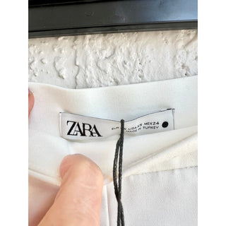 NWT Zara High Rise Pull On Bermuda Shorts White Women's Size XS