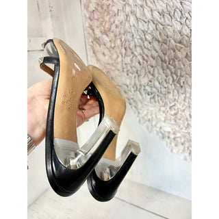 Valentino Garavani Moonwalk Stud Slip On Curved Heel Mules Black Womens 38.5 / 8
