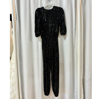 Generation Love Madison Sequin 3/4 Sleeve V-Neck Jumpsuits Black Women's Size S