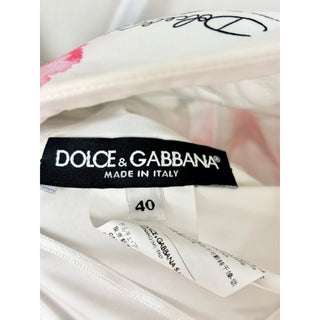 Dolce & Gabbana Floral-Printed Sleeveless Mini Dress White/Red Women's 40 / 4