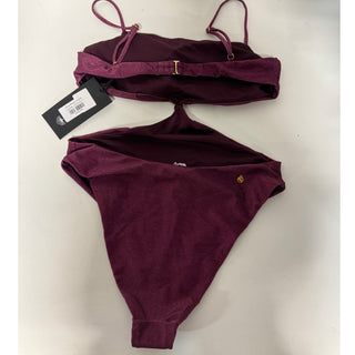 NWT The Garzetta Arena Side Cutout One Piece Bikini Burgundy Women's Size Large