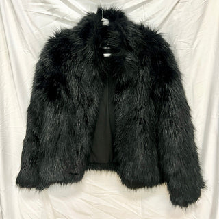 Unreal Fur Faux Fur Long Sleeve Open Front Delish Jacket Black Women's 1 / Small