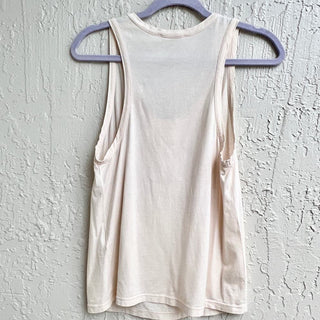 Chloe Sleeveless Rhinestone Pullover Tank Top Ivory Pink Women's Size XS