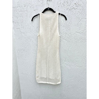 A.L.C Sleeveless Crochet Racerback Senna Mini Dress Off White Cream women Medium