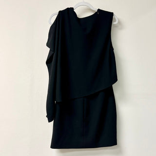 Tom Ford 100% Virgin Wool Asymmetric Shift Mini Dress Black Women's 42 / US 6