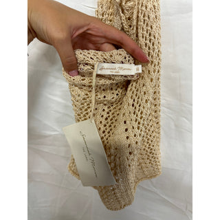 NWT Savannah Morrow Ines O-Ring Crochet Knit Mini Skirt  Beige Women's Size XS