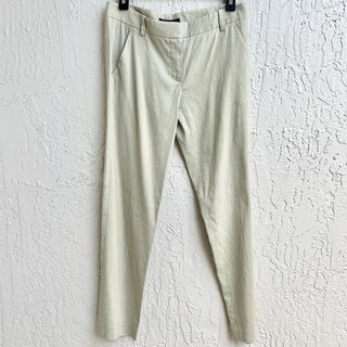 Theory Mid Rise Tapered Leg Chino Pants Olive Light Green Women's Size 4