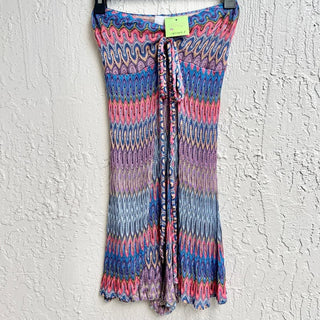 Alexis Strapless Hippie Aztec Slit Breezy Mini Dress Multicolor Women's Size XS