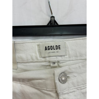 Agolde Toni Cotton Blend Mid Rise Denim Straight Jeans Glowed White Womens Sz 29