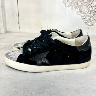 NWT Golden Goose Superstar Mixed Media Suede Low-Top Sneakers Black Women's 38