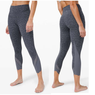 Lululemon High Rise Wunder Under Cropped Pull On Leggings Gray Women's Size 6