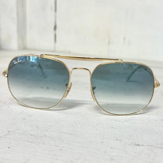 Ray-Ban General RB 3561 Gold/Blue Gradient Lens Aviator Square Sunglasses