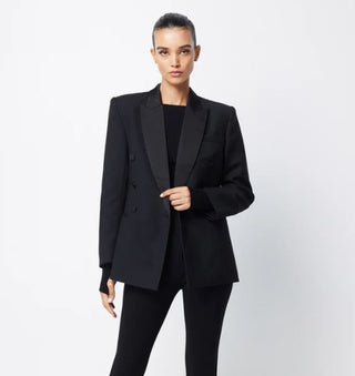 Mossman The Sublime Saville Row Double Breasted Button Blazer Black Women's Sz 4