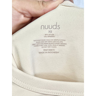 Nuuds Seamless Scoop Neck Thong Bottom Tank Bodysuits Bone Women's Size XS