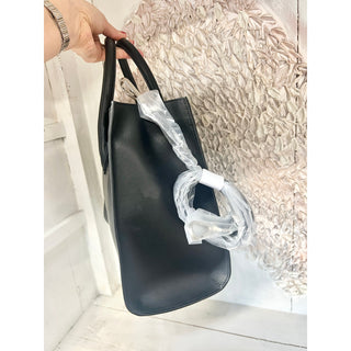 NWT Narciso Rodriguez Leather Detachable Crossbody Strap Tote Handbag Black