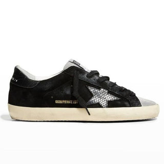 NWT Golden Goose Superstar Mixed Media Suede Low-Top Sneakers Black Women's 38