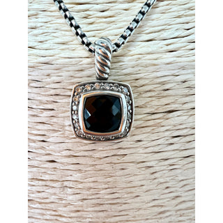 NWT David Yurman Albion Sterling Silver Black Onyx & Diamond Ring & Necklace Set