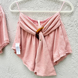 NWT $440 Bec + Bridge Cropped Ollie Top & Ollie Short Musk Pink Women's US 4