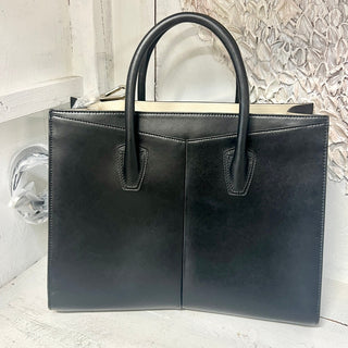 NWT Narciso Rodriguez Leather Detachable Crossbody Strap Tote Handbag Black