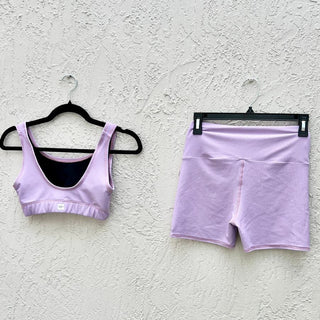 Greatly & Co Ribbed Crop To & Compression Shorts Lot Of 2 Purple Women's Small