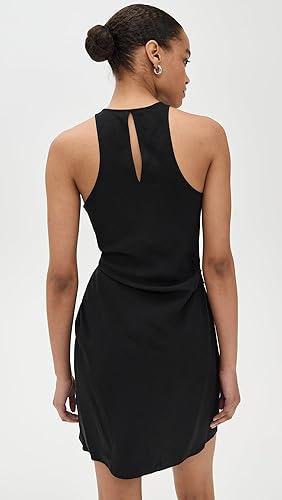 A.L.C. Rue Sleeveless Racerback Ruched Mini Tank Dress Black Women's Size 2