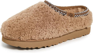 NWOT UGG Tasman Maxi Curly Shearling Slides Slipper Chestnut Brown Womens US 10