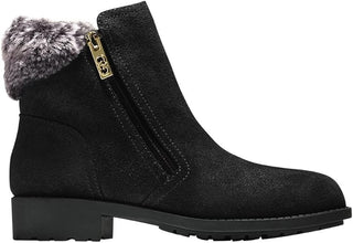 Cole Haan Quinney Waterproof Bootie with Faux Shearling Trim Black Womens 7.5