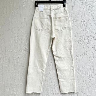 NWT Zara High Rise Ankle Straight Leg Jeans Denim Cream Women's Size EUR 34/US 2