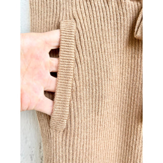 State Cashmere Ribbed Knit 100% Cashmere Pull On Pants Beige Women's Size Small