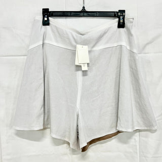 NWT Vince Linen Blend Pull On High Waisted Flounce Flared Shorts White Womens 10