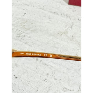 NWT Panthère de Cartier Rimless Gold Metal Gradient Brown Lens Cat Eye Sunglass