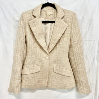 Meshki Adelaide Long Sleeve Single Breasted Tweed Blazer Nude Women's Size XS