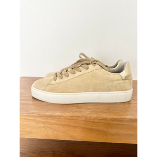 NWT AllSaints Shana Low Top Chunky Sole Suede Sneakers Oak Beige Women's US 11