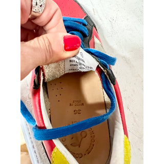 Bonpoint x Golden Goose Leather Skateboard Sneakers Red/Black/Blue Size 36 / 6
