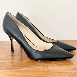 Marc Fisher Leather Pointed Toe Stiletto Pump Shoes Black Women's Size 9