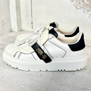 Dior Calfskin Leather Dior-ID Lace Up Platform Sneakers White Womens 39 / 8.5-9