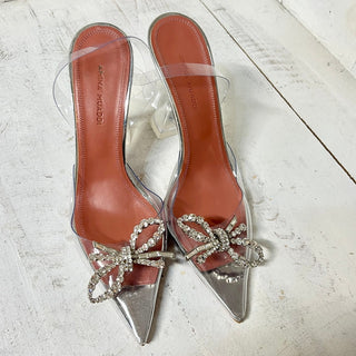 Amina Muaddi Rosie Crystal Bow Clear PVC Slingback Pumps Transparent 37 / 6.5