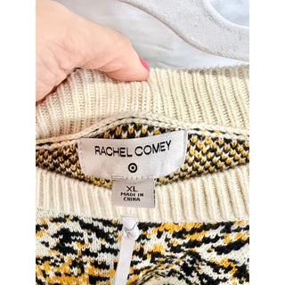 NWT Rachel Comey x Target Animal Print Pullover Sweater Yellow Women's Size XL