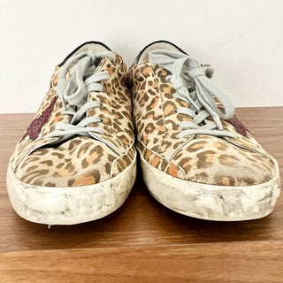 Golden Goose Suede Leopard Print Superstar Sneaker Shoes Beige Women 39 / 9