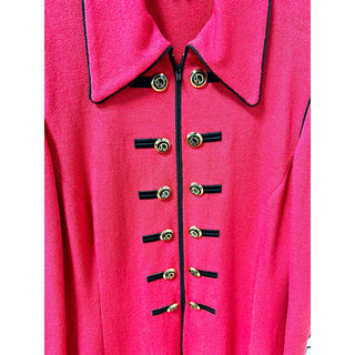 St. John Collection by Marie Gray Full Zip Santana Military Jacket Red Womens 14