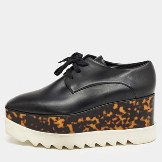 Stella McCartney Elyse Lace-Up Faux-leather Platform Oxfords Black Womens 38/7.5